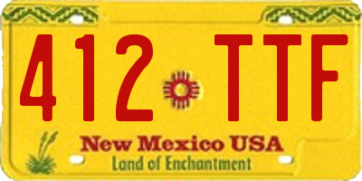 NM license plate 412TTF