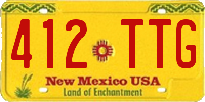 NM license plate 412TTG