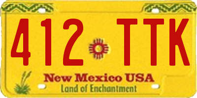 NM license plate 412TTK