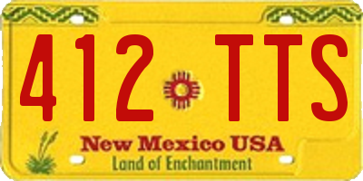NM license plate 412TTS