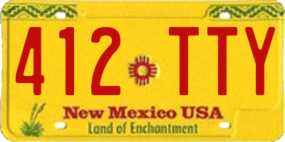 NM license plate 412TTY