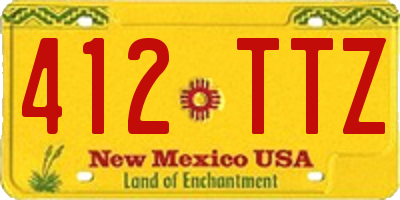 NM license plate 412TTZ