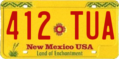 NM license plate 412TUA