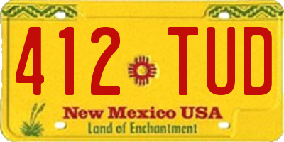 NM license plate 412TUD
