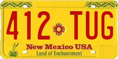 NM license plate 412TUG