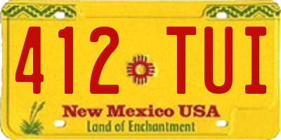 NM license plate 412TUI