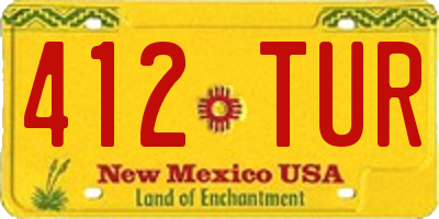 NM license plate 412TUR