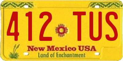 NM license plate 412TUS