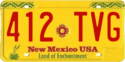 NM license plate 412TVG