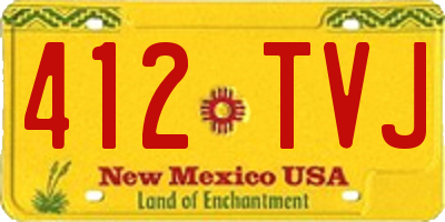 NM license plate 412TVJ