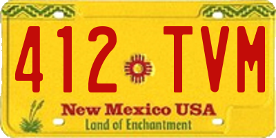 NM license plate 412TVM