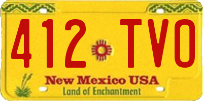 NM license plate 412TVO