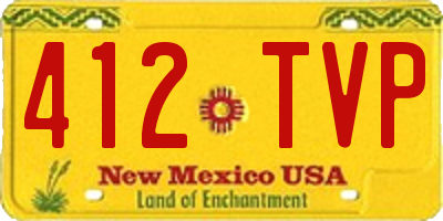 NM license plate 412TVP