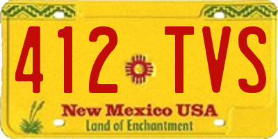 NM license plate 412TVS