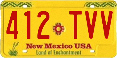 NM license plate 412TVV