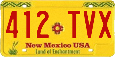 NM license plate 412TVX