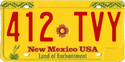 NM license plate 412TVY