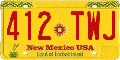 NM license plate 412TWJ