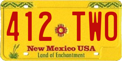NM license plate 412TWO