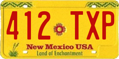 NM license plate 412TXP
