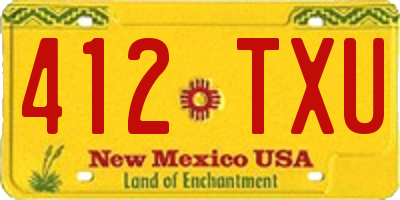 NM license plate 412TXU