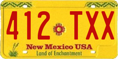 NM license plate 412TXX