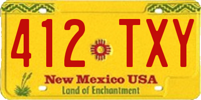 NM license plate 412TXY