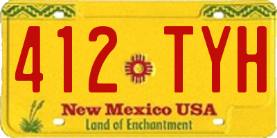 NM license plate 412TYH
