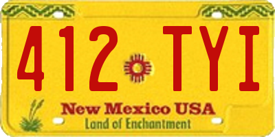 NM license plate 412TYI