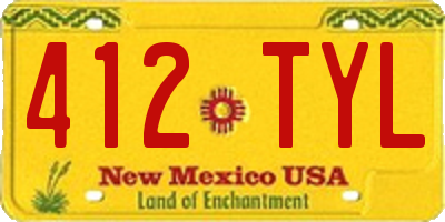 NM license plate 412TYL