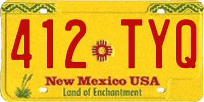NM license plate 412TYQ