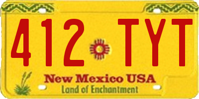 NM license plate 412TYT