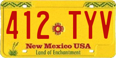 NM license plate 412TYV