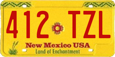 NM license plate 412TZL