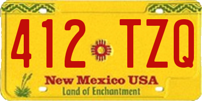 NM license plate 412TZQ