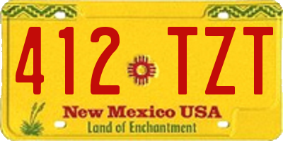 NM license plate 412TZT