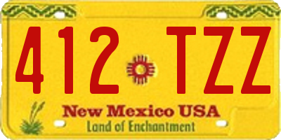 NM license plate 412TZZ