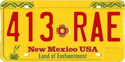 NM license plate 413RAE