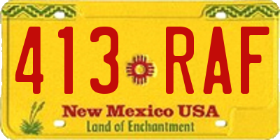 NM license plate 413RAF