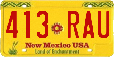 NM license plate 413RAU