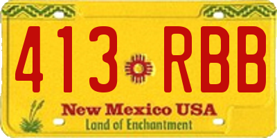 NM license plate 413RBB