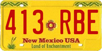 NM license plate 413RBE