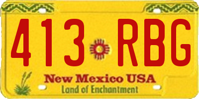 NM license plate 413RBG