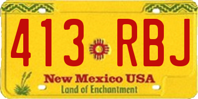 NM license plate 413RBJ