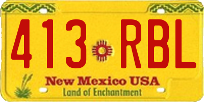 NM license plate 413RBL
