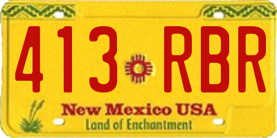 NM license plate 413RBR