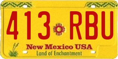 NM license plate 413RBU