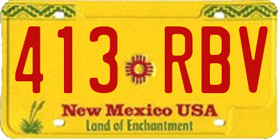 NM license plate 413RBV
