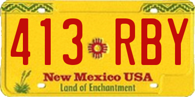 NM license plate 413RBY