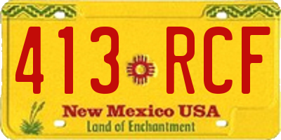 NM license plate 413RCF